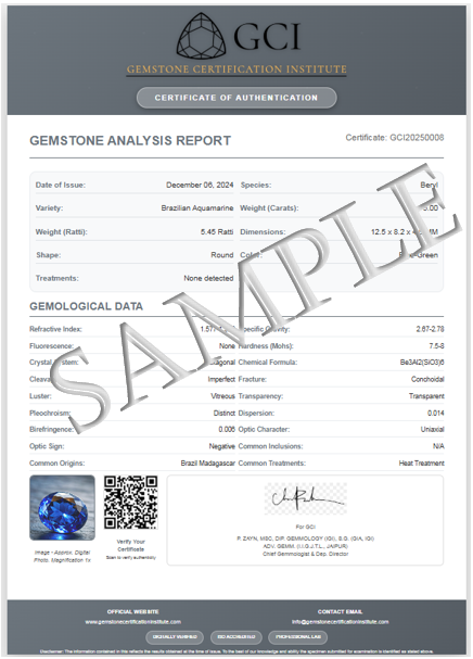 A4 Certificate Sample